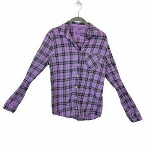 Pink Victoria Secret Plaid Button Up Shirt sz S